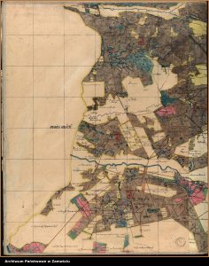 Bzowiec (folwark), Derylaki, Gozd, Gozd-Huta, Harasiuki (folwark i wieś), Hucisko Krzeszowskie (folwark i wieś), Huszcza, Huta [Krzeszowska], Jasiennik, Jasiennik Nowy, Kiszki, Kusze, Lipiny, Lipiny Dolne (folwark i wieś), Lipiny Górne, Łazory, Malennik (cmentarzysko), Maziarnia, Momoty (folwark i wieś), Nowa Wieś, Podolszynka Ordynacka, Krzeszów Górny, Rogoźno, Ryczki, Sieraków, Ujście, Wólka, Żuk Nowy, Żuk Stary