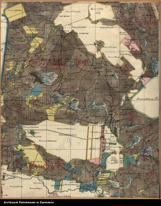 Aleksandrów (folwark i wieś), Budzyń, Bukownica, Chmielek, Długi Kąt, Florianka (folwark), Górecko (folwark i wieś), Górecko Kościelne, Górecko Stare, Górniki, Hedwiżyn, Korchów, Kozaki, Lipowiec, Łączyny, Łukowa, Majdan Nepryski, Margol Szlakowy, Pisklaki, Rakówka, Stanisławów, Szarywola, Szozdy, Tereszpol, Wolanin, Wymysłówka