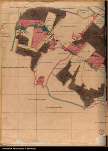 Budzyń (folwark i wieś), Bojanówka (folwark), Brzozówka, Dąbrowa (las), Karpiówka, Kraśnik, Kwiatkowice (folwark), Łukasiewiczówka (folwark), Majeszczyzna (folwark), Mikulin (folwark), Moczydła, Pasieka (dobra poduchowne), Połankowice [Pułankowice] (folwark i wieś), Rzeczyca (dobra poduchowne), Słodków, Stróża (folwark i wieś), Suchynia (folwark i wieś), Szatarka [Szastarka], Wyżnianka (folwark), Wyżnica (folwark i wieś),