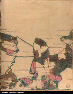 Borowina Starozamojska (folwark), Chomęciska (folwark), Chomęciska Duże, Karolówka (folwark), Krasne, Krzak (wieś i folwark), Majdan Sitaniecki, Nielisz (wieś i folwark), Stary Zamość (folwark i wieś), Wierzba (folwark i wieś), Wirkowice (wieś i folwark), Wólka Złojecka, Zabytów, Złojec (folwark)