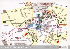 Plan rozmieszczania parkingów i służb porządkowych w Zamościu podczas Pielgrzymki Ojca Świętego Jana Pawła II, 12 czerwca 1999 r. - 88/1170 Akta osób i rodzin 12.2 Zbiór Janusza Panasiewicza, sygn. 208, s. 13